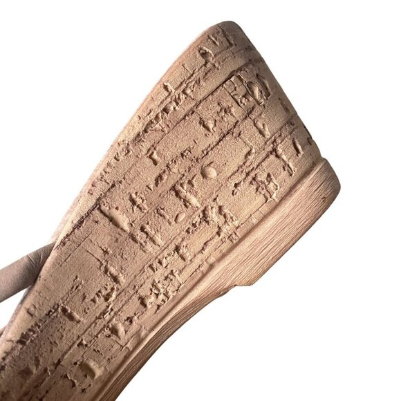 Tuscany Easy Street Italian Wedge Sandal Women Sz 9W Cork Straw Beach Italy Heel - Picture 6 of 8